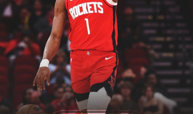 开云网页-10中6&amp;10罚10中砍23+5！火箭赢球海报：封面人物阿门·汤普森